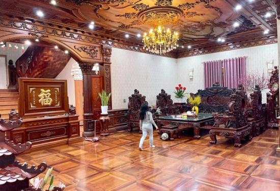 Choáng ngợp biệt thự siêu sang, nội thất dát toàn gỗ quý ở Bắc Ninh